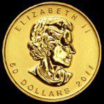 $50 Cdn Maple Leaf Coin - front